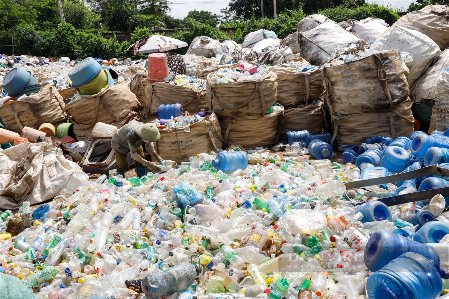 Từ năm 2012， HTX Thanh Bình đã lập nhà xưởng chế biến nhựa phế thải， mục đích là giảm việc chôn lấp rác thải và khai thác nguồn lợi từ rác.